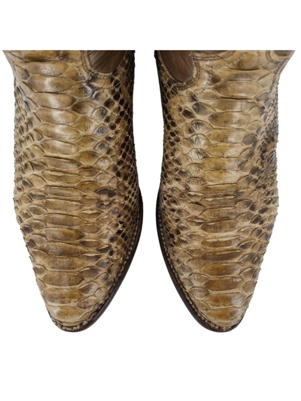 Vintage Exotic Python Snakeskin Justin Mens 11D Brown Cowboy Western Boots USA - Picture 7 of 16